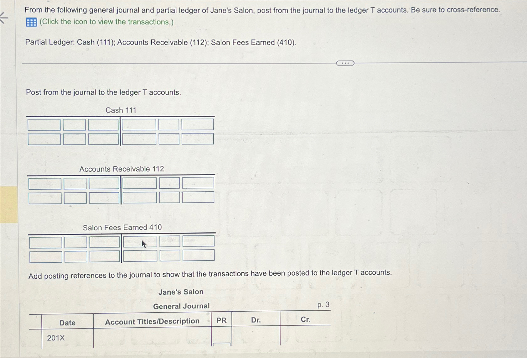 From the following general journal and partial ledger | Chegg.com
