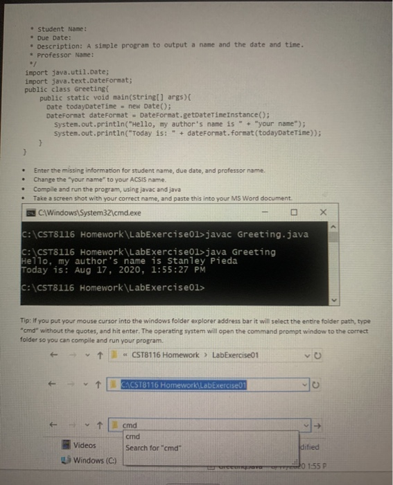 Instructions Part 1 Install And Verify Java Config Chegg Com