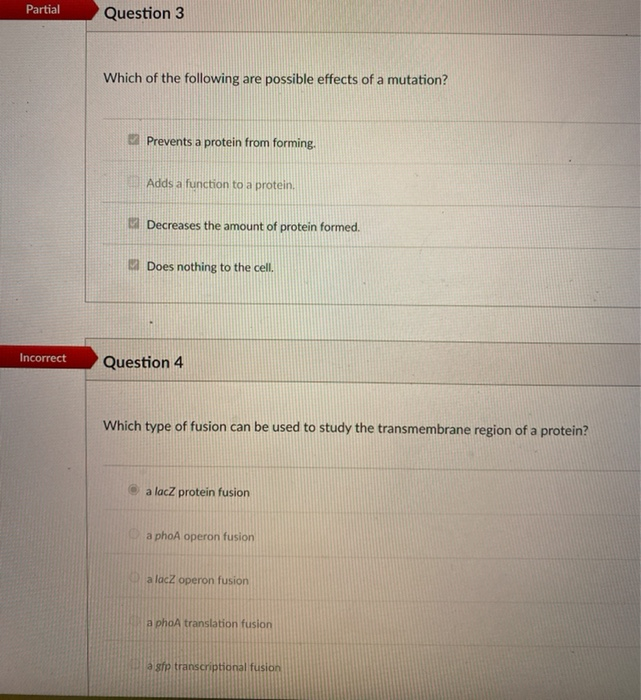 Solved Partial Question 3 Which of the following are | Chegg.com