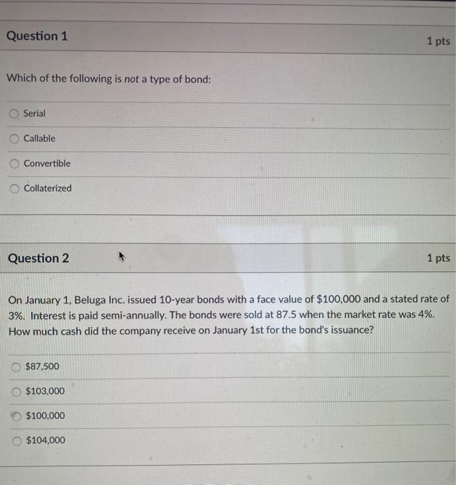 Solved Question 1 1 pts Which of the following is not a type | Chegg.com