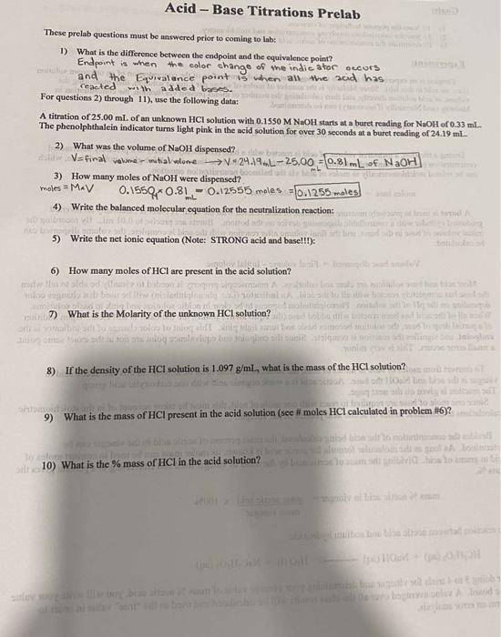 Solved These prelab questions must be answered prior to | Chegg.com