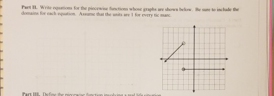 Solved Part II. Write equations for the piecewise functions | Chegg.com