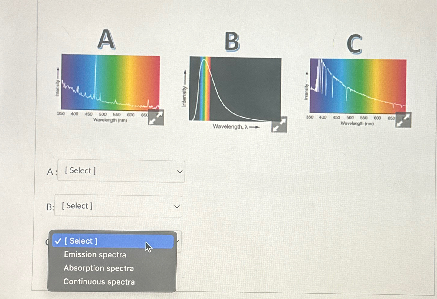 A : [Select ]B: [Select ] [Select ]Emission | Chegg.com