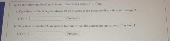 Solved Express the following functions in terms of function | Chegg.com