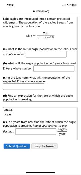 Solved Bald eagles are introduced into a certain protected | Chegg.com