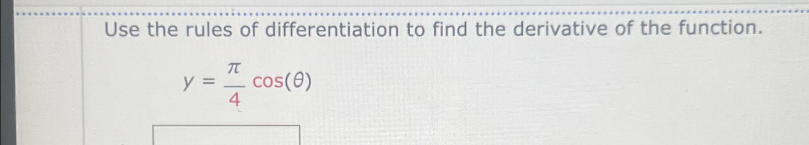 Solved Use the rules of differentiation to find the | Chegg.com
