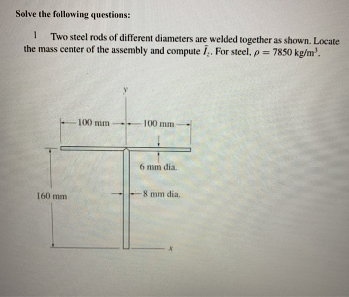Solved Solve the following questions 1 Two steel rods of