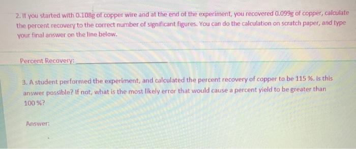 Solved THE COPPER CYCLE: A Series Of Reactions Pre-Lab | Chegg.com