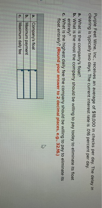 Solved purple feet wine inc receives an average of chegg
