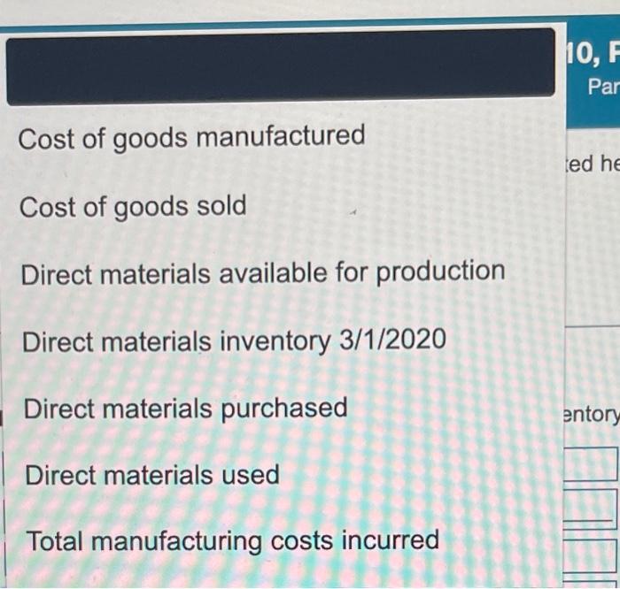 SOLVED STEWART TABLES SELECTED DATA FOR MARCH 2020 ARE visual data 3