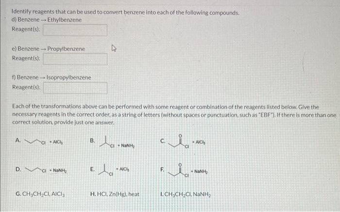 Solved Identify Reagents That Can Be Used To Convert Benzene | Chegg.com