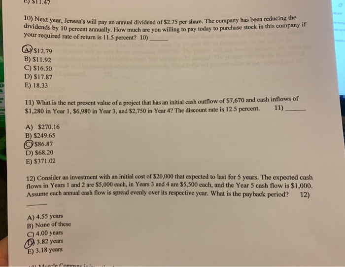 Solved i have the answers but need them worked out so i know | Chegg.com