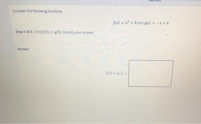 Solved Consider the following functions. f(x) = x2 + 8 and | Chegg.com