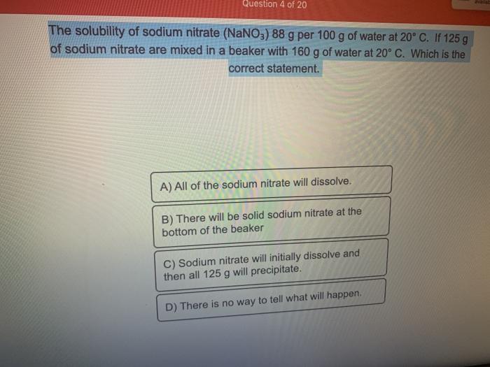 Solved Sodium nitrate, NaNO3, cannot be analysed