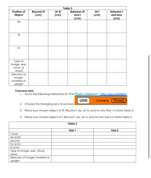 LAB 9 Lenses Virtual Lab Using PhET Geometric Opt...