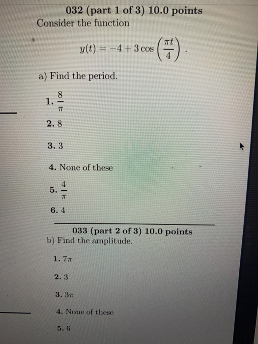 Solved 032 (part 1 of 3) 10.0 points Consider the function | Chegg.com