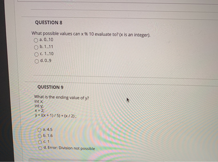 Solved Question 10 What Is The Ending Value Of Z Int X Chegg Com