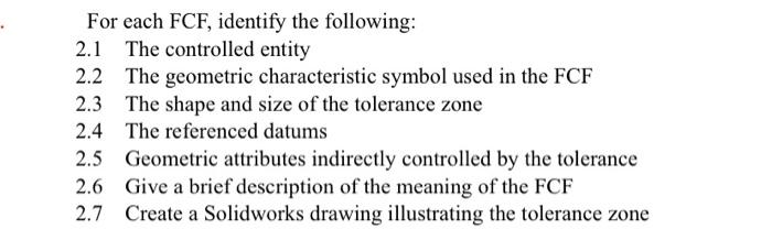 Solved For each FCF, identify the following: 2.1 The | Chegg.com