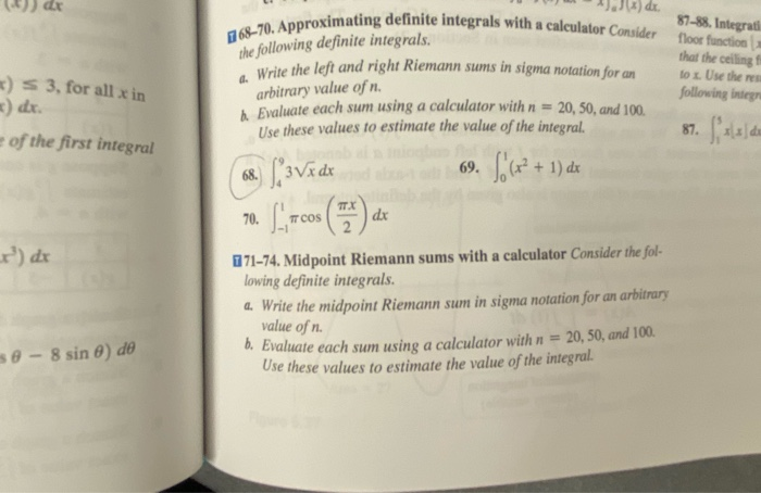 Solved Dx 868 70 Approximativ 87 88 Integrati Floor