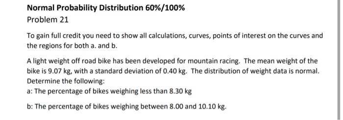Solved Normal Probability Distribution 60%/100% Problem 21 | Chegg.com