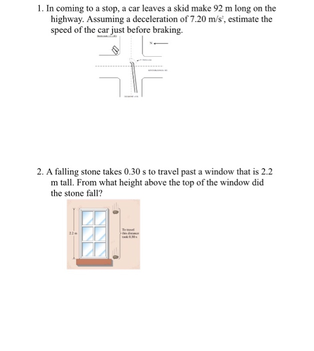 Solved 1. In coming to a stop, a car leaves a skid make 92 m | Chegg.com - In Coming To A Stop A Car Leaves Skid