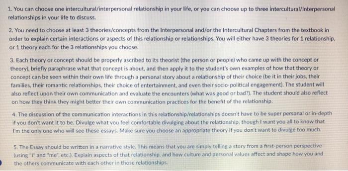 interpersonal relationship essay