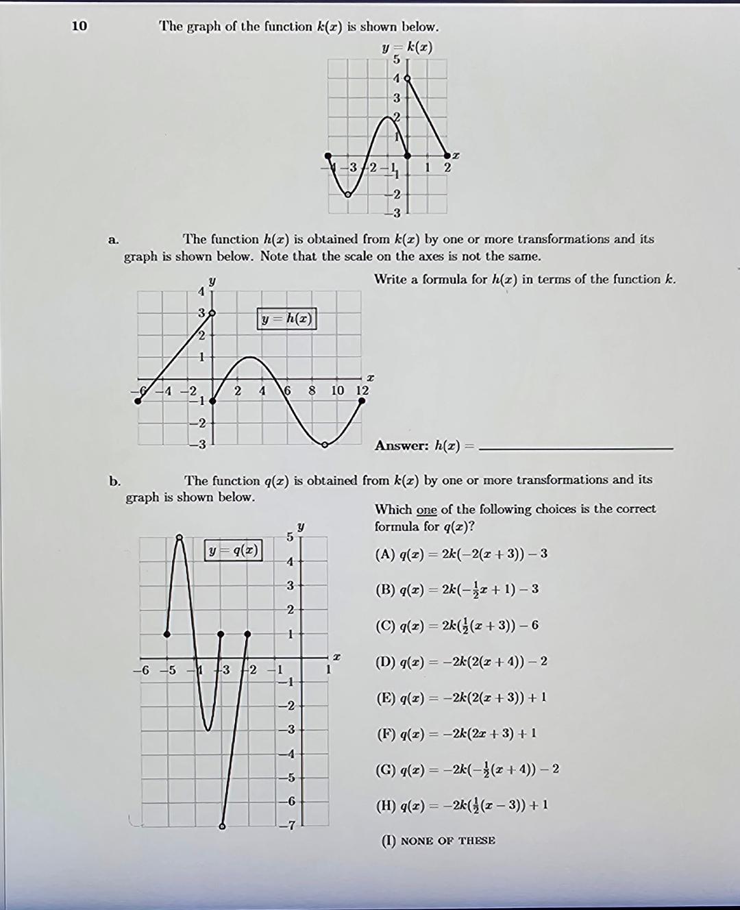 Solved 10the Graph Of The Function K(x) ﻿is Shown Below.a. 