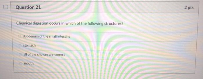 Solved D Question 19 2 pts Which of the following organs of | Chegg.com