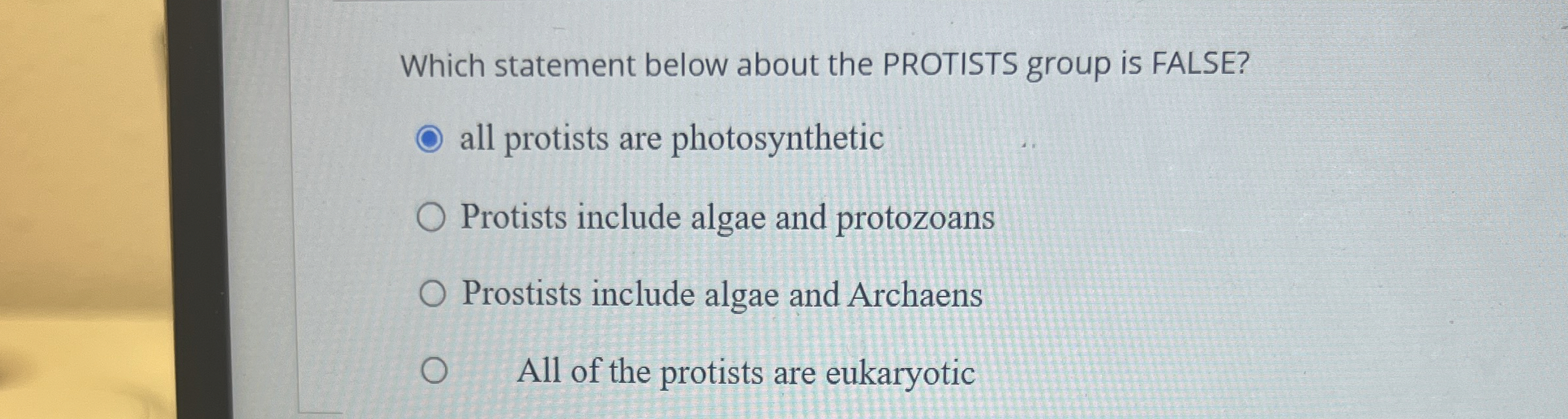 Solved Which statement below about the PROTISTS group is | Chegg.com