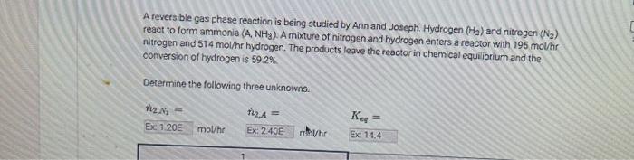 Solved A reversible gas phase reaction is being studied by | Chegg.com