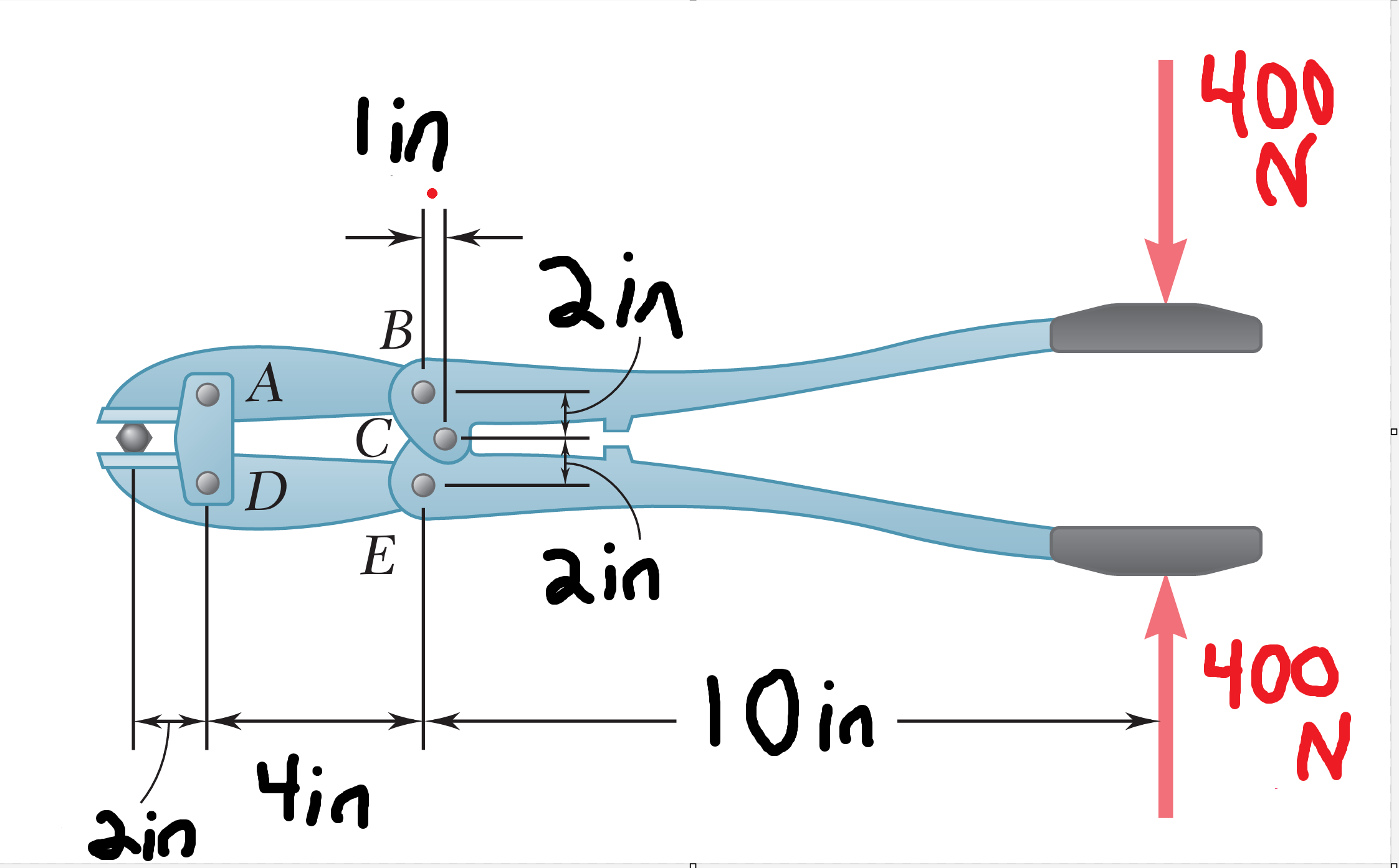 Using A Bolt Cutter Solved In using the bolt cutter shown, a worker applies two | Chegg.com
