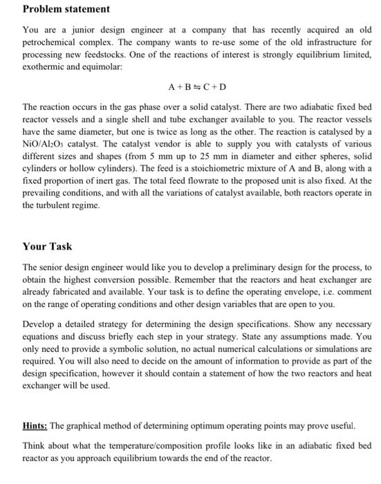 Solved Problem statement You are a junior design engineer at | Chegg.com