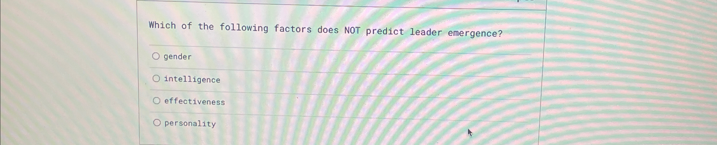Solved Which of the following factors does NOT predict | Chegg.com