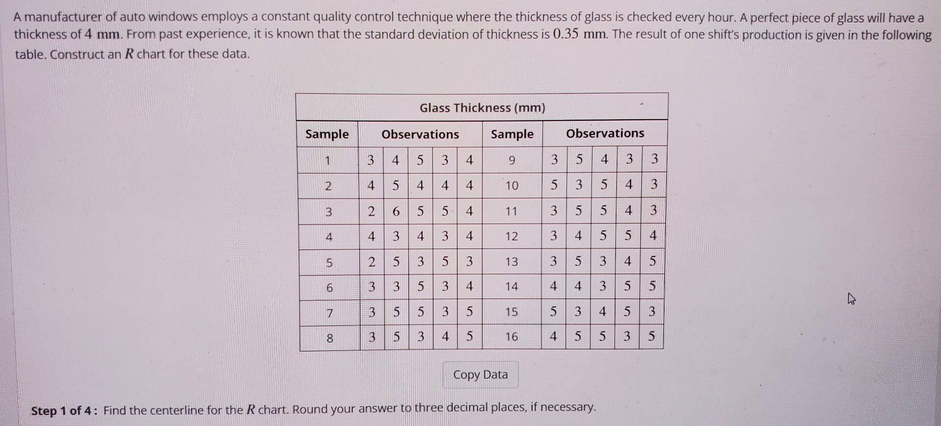 Upper Control Limit Pof R Chart Solved Step 2 of 4: Find the upper control limit for the R | Chegg.com