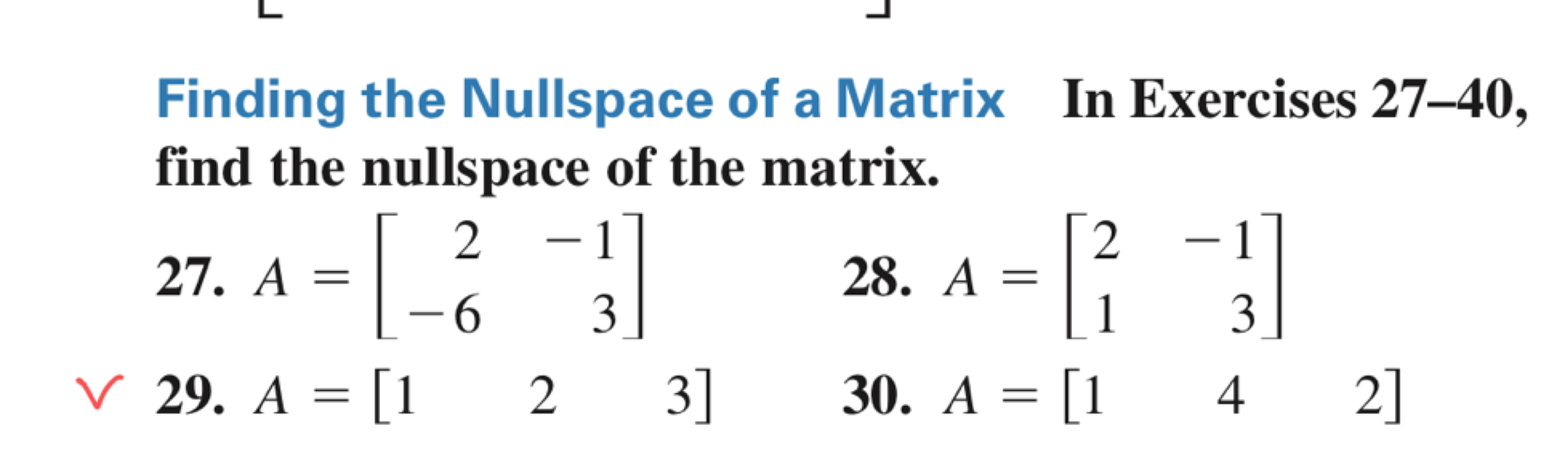 how to find null space of a matrix