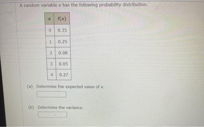 Solved A random variable x has the following probability | Chegg.com