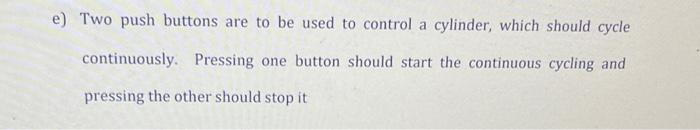 Solved e) Two push buttons are to be used to control a | Chegg.com