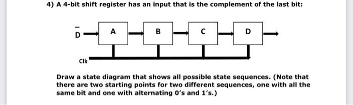 Solved A 4-bit shift register has an input that is the | Chegg.com