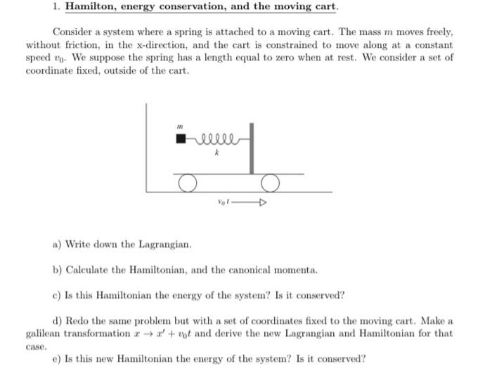 Solved Consider a system where a spring is attached to a | Chegg.com