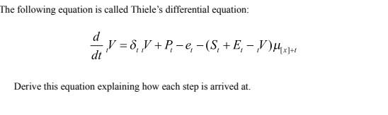 Solved The following equation is called Thiele's | Chegg.com