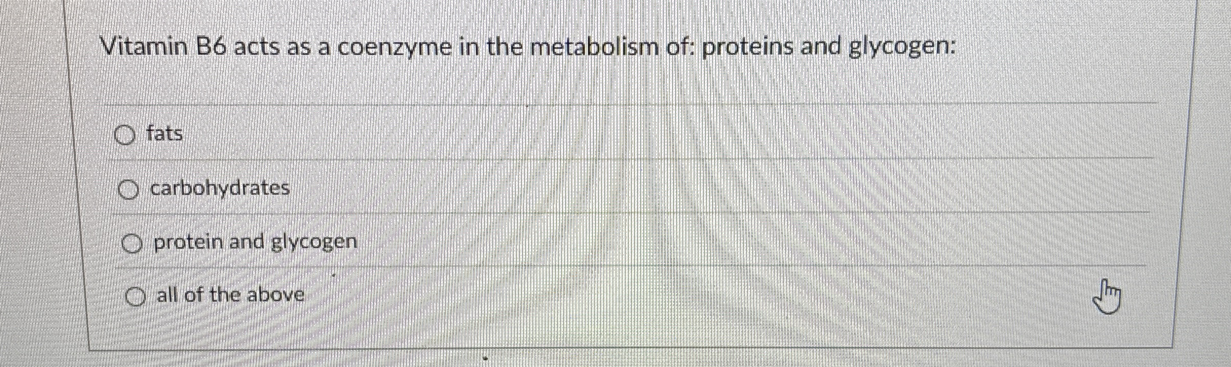 Solved Vitamin B6 ﻿acts as a coenzyme in the metabolism of