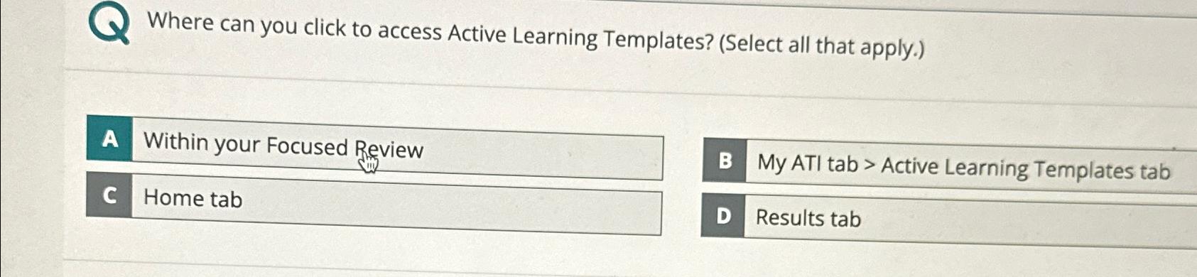 Solved Where can you click to access Active Learning | Chegg.com