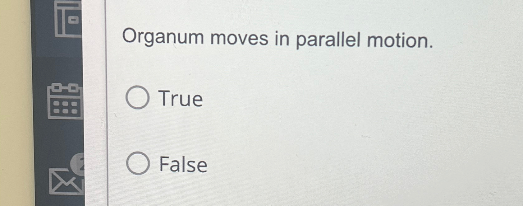 Solved Organum moves in parallel motion.TrueFalse | Chegg.com