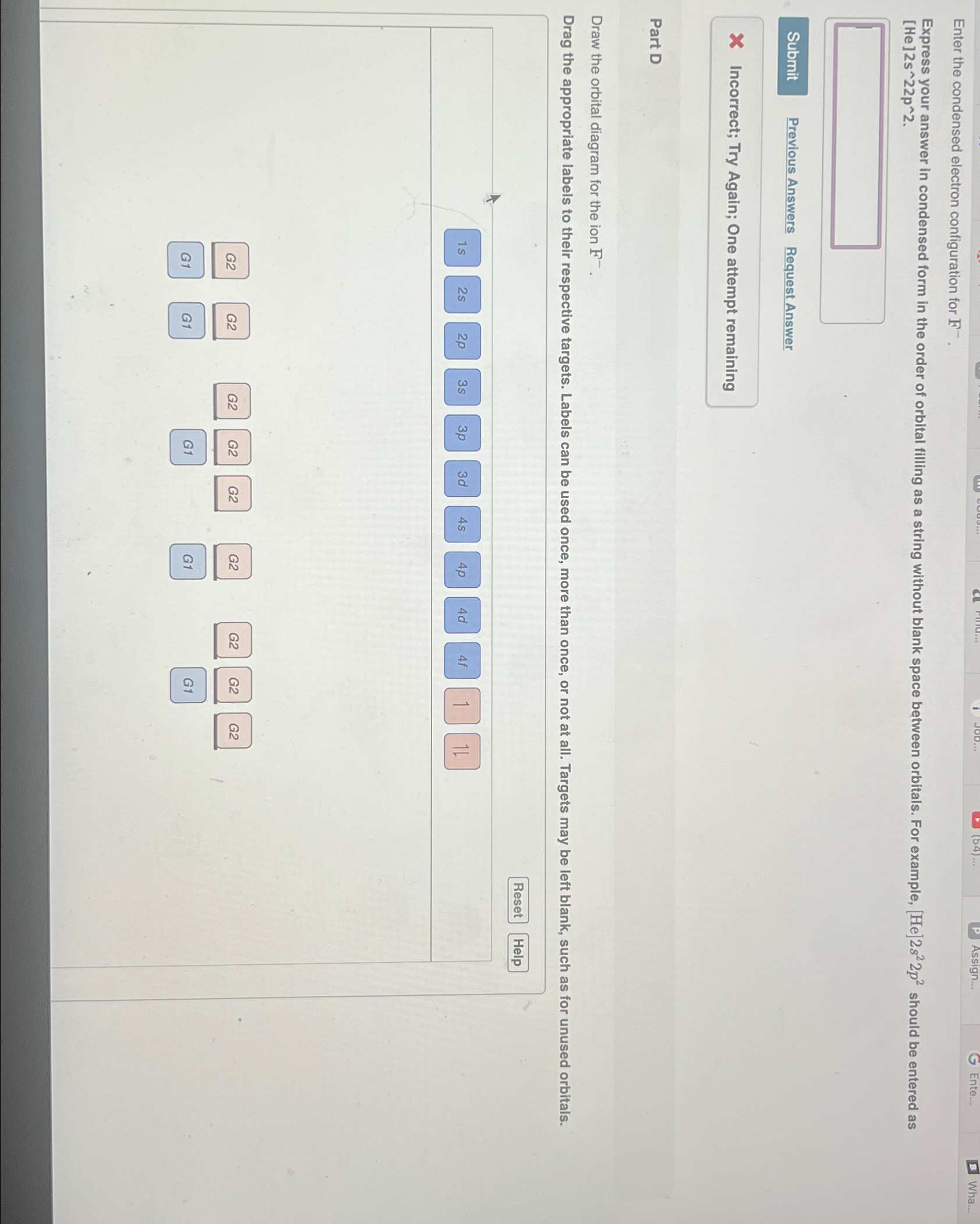 Solved Enter the condensed electron configuration for | Chegg.com