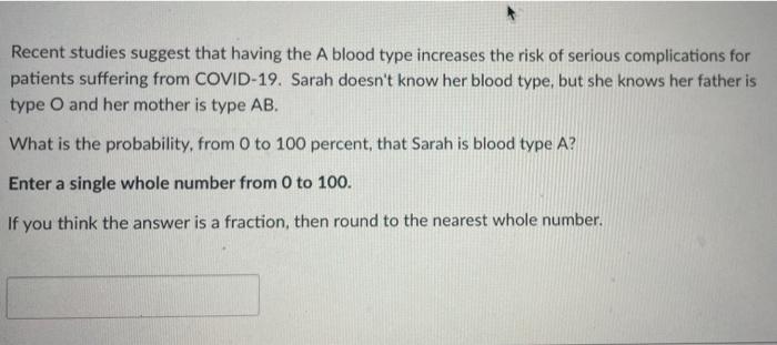 Solved Recent studies suggest that having the A blood type | Chegg.com