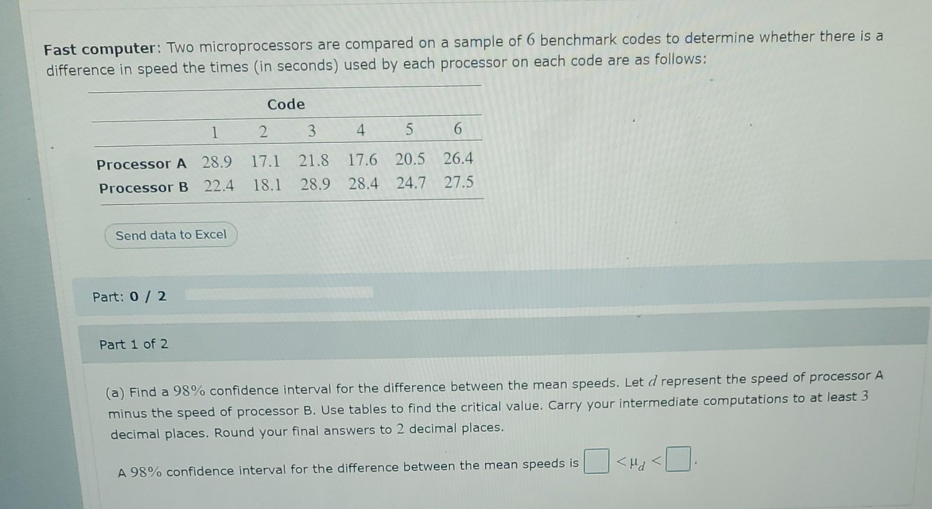 Solved Fast computer: Two microprocessors are compared on a | Chegg.com