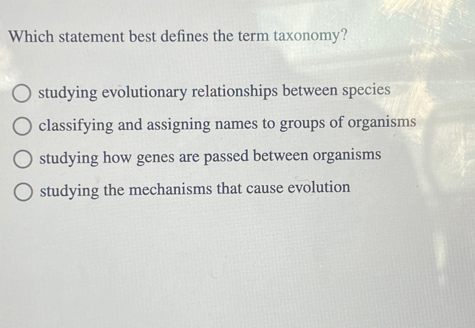 Solved Which statement best defines the term