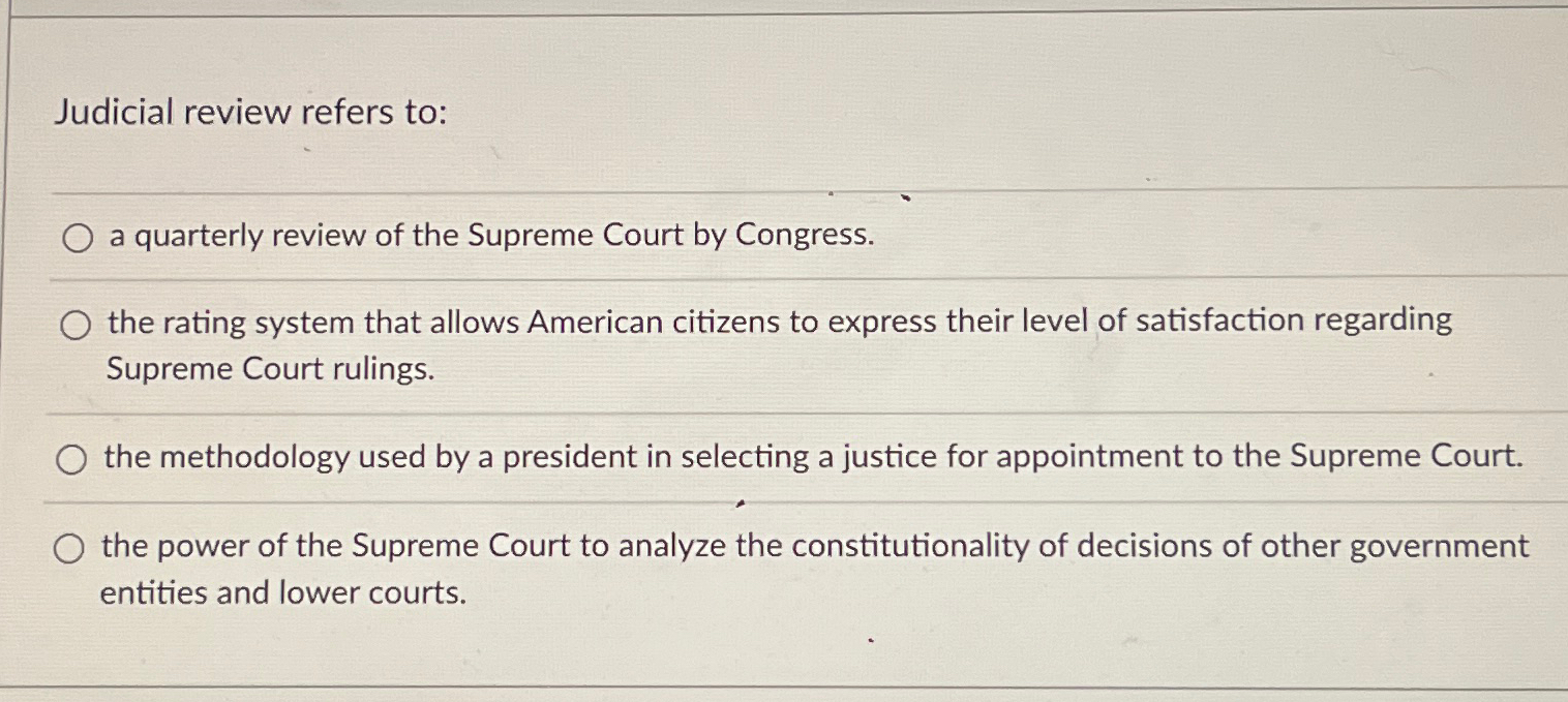 Judicial review is the power shop of the american courts to