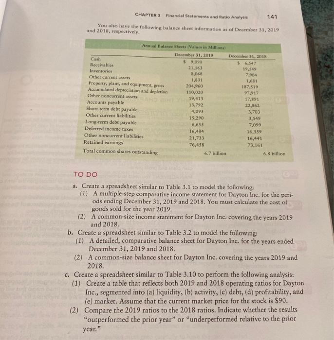 CHAPTER 3 Financial Statements and Ratio Analysis 141 | Chegg.com