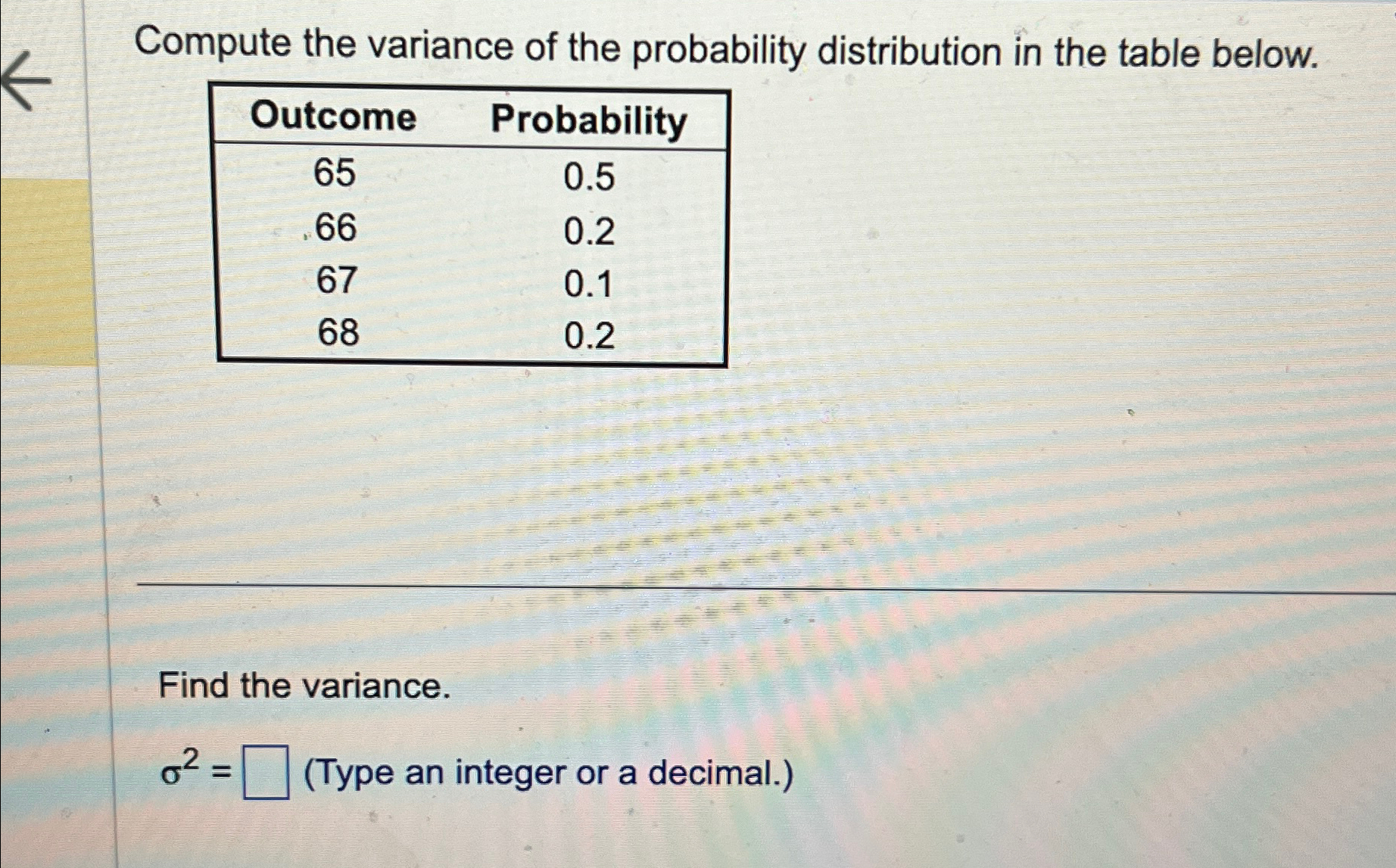 Solved Compute the variance of the probability distribution | Chegg.com